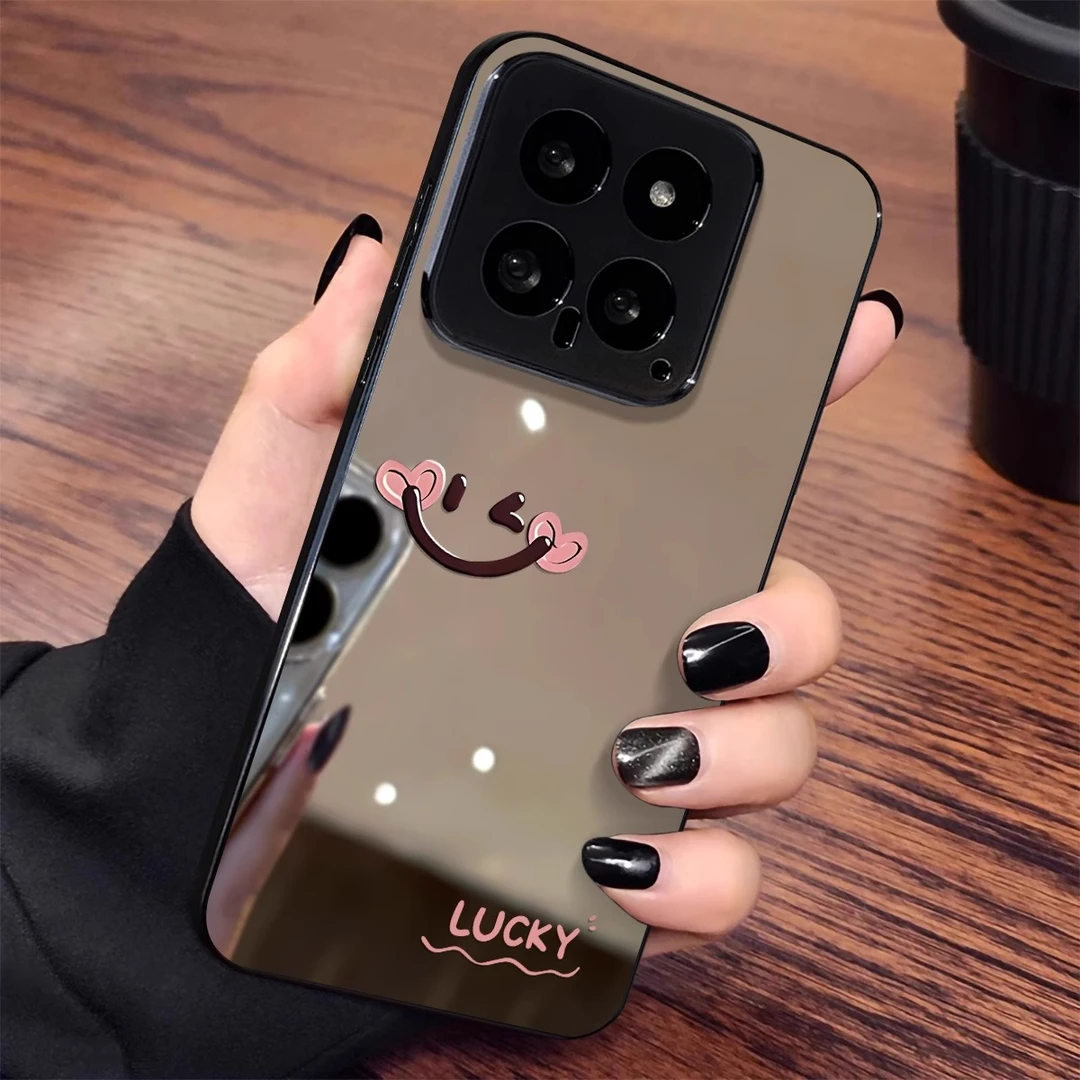 爱心笑脸适用小米17pro手机壳17promax新款镜面17ultra全包高级15