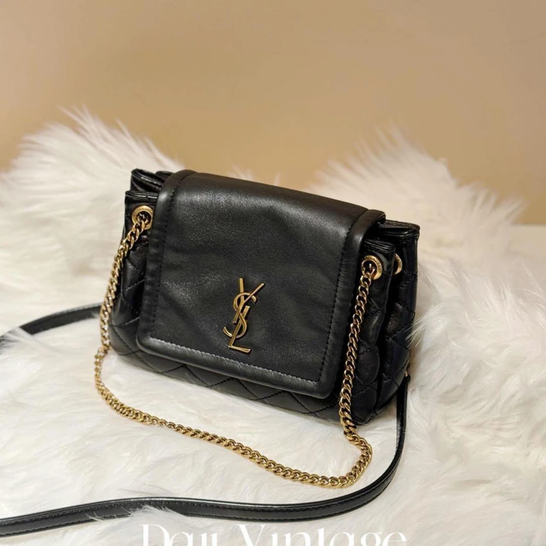 99新 YSL/圣罗兰 24期免息/大吉中古/ysl圣罗兰黑金nolita斜挎包