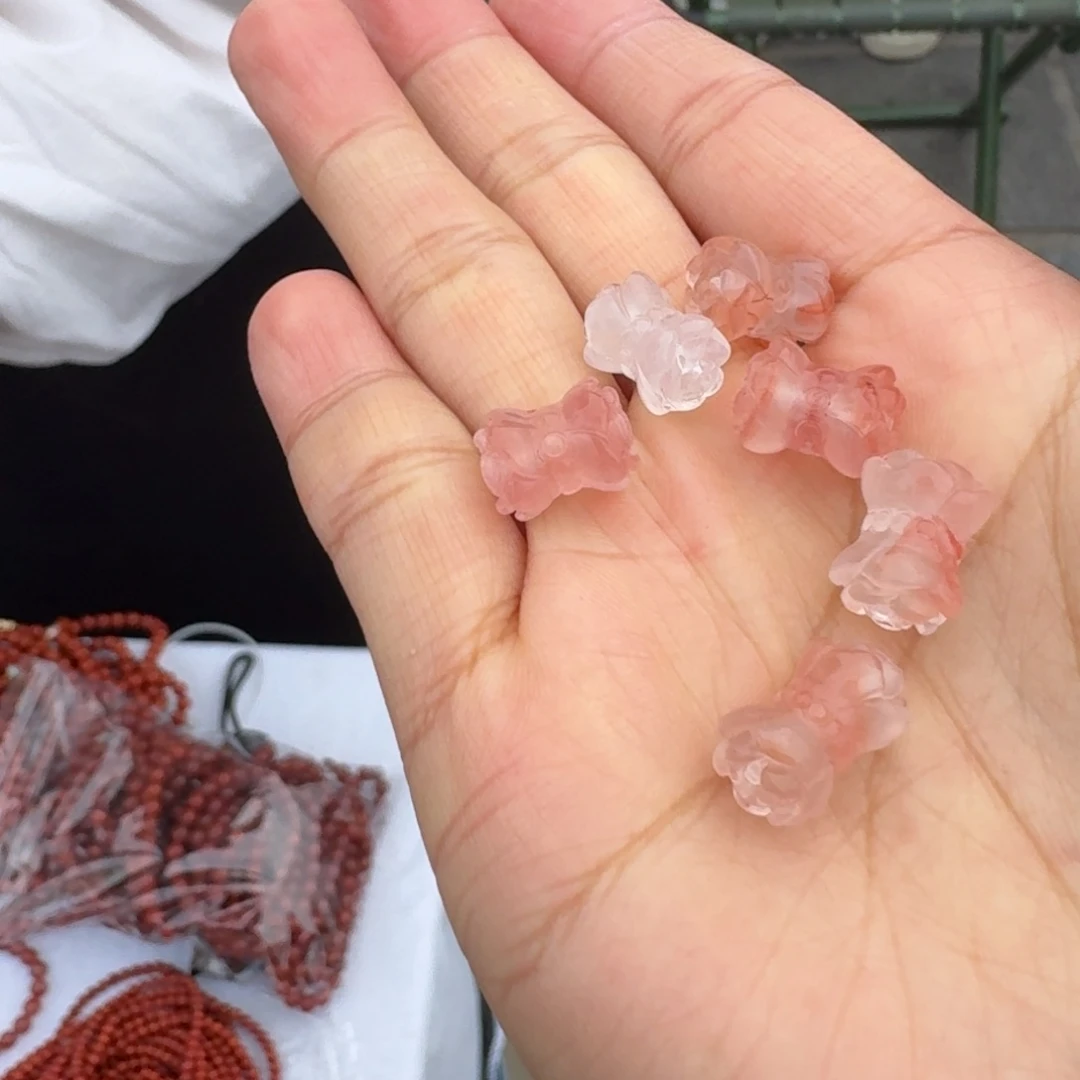 南红玛瑙颈饰未镶嵌南红并蒂莲多样性拍一发一