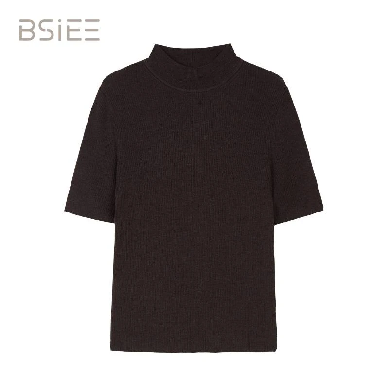 BSIEE/本涩圆领针织立领百搭基础毛衣