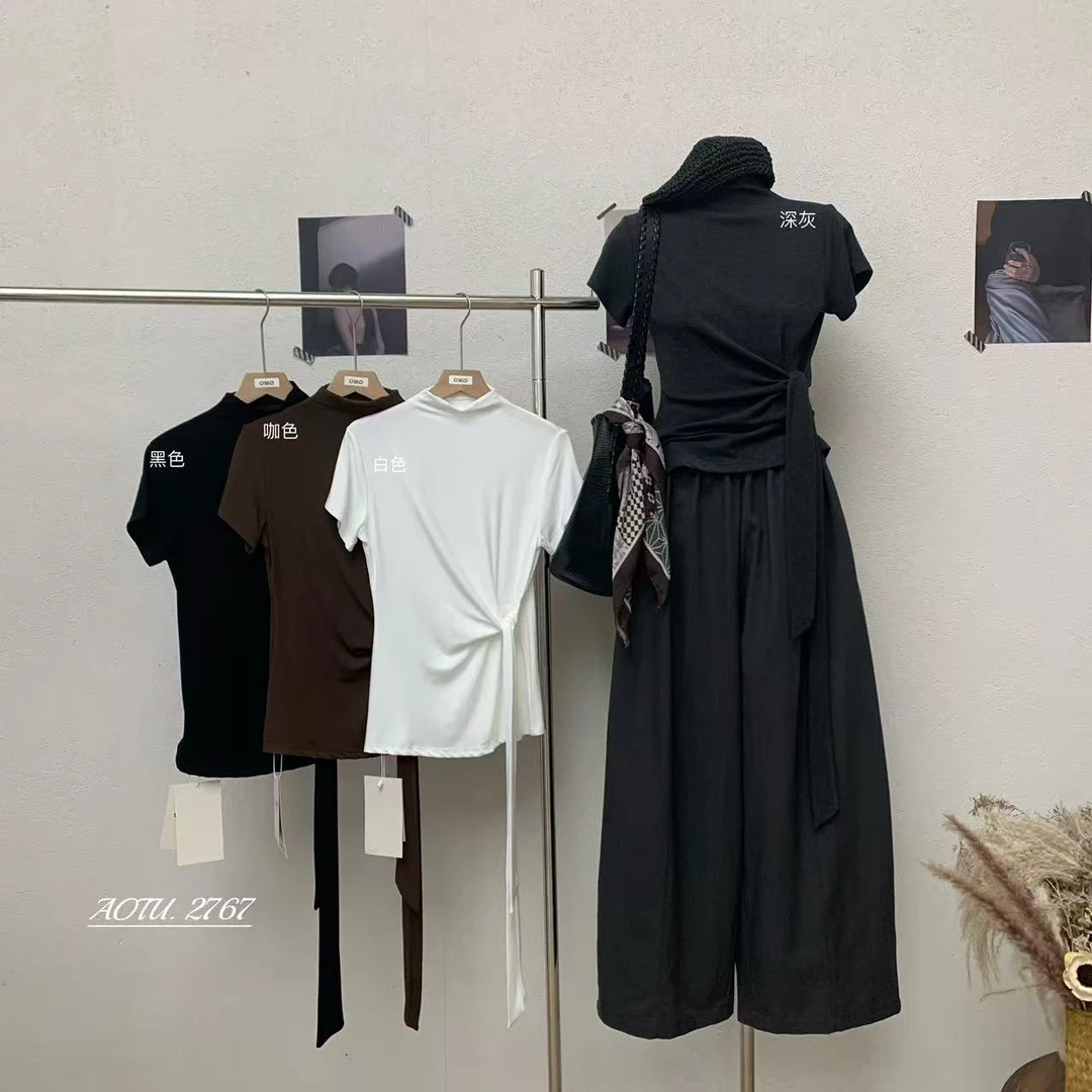 TUTU正肩绑带显瘦百搭上衣 2767（福福）