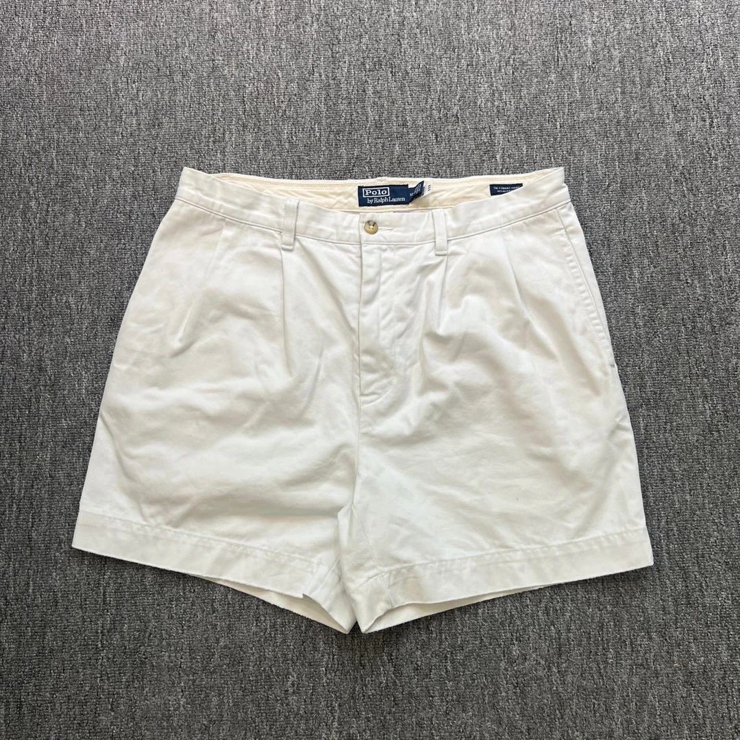 99新 Ralph Lauren/拉夫劳伦 白色/牛仔布/经典短裤/32码