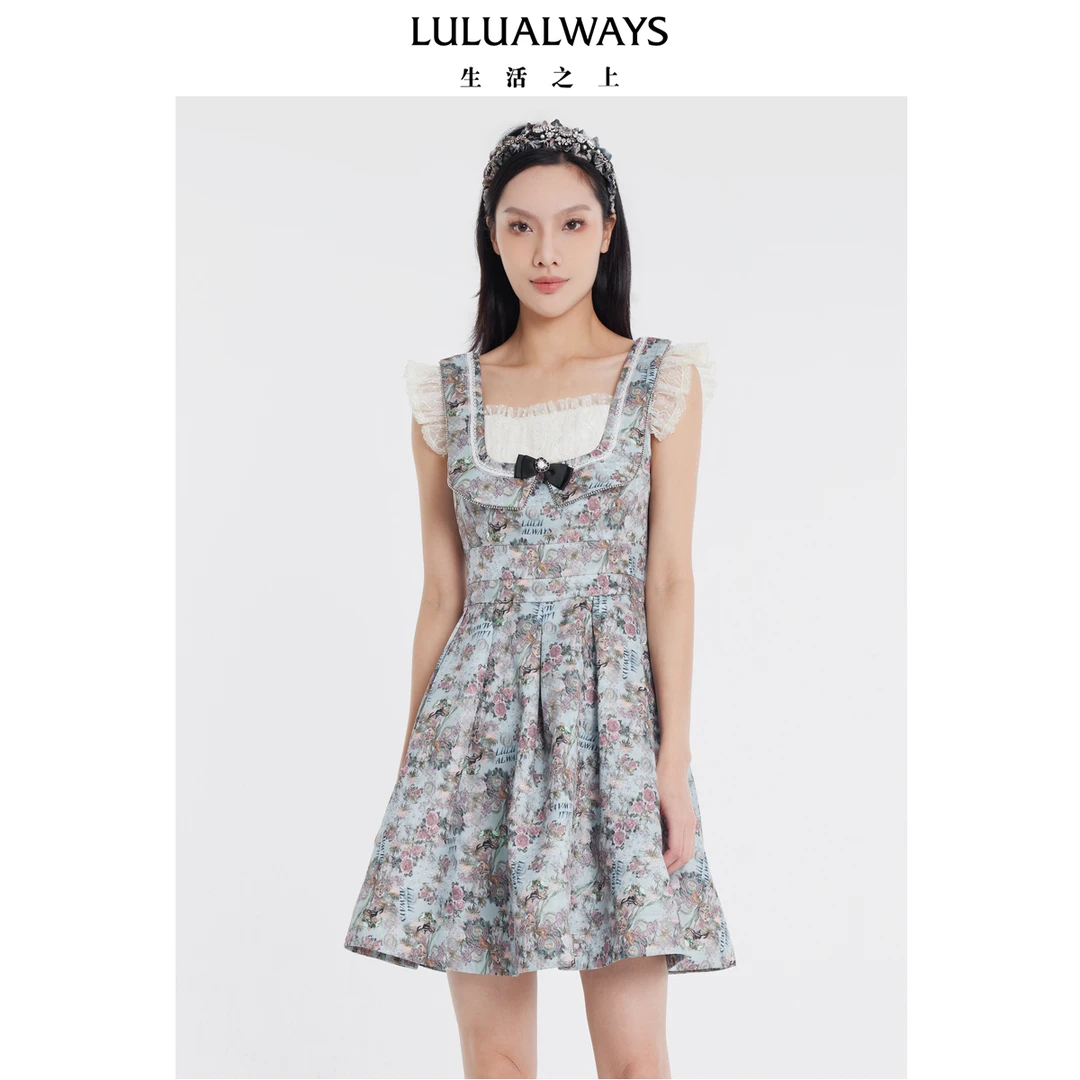 【蜜思仝粉丝专享】LULUALWAYS法式名媛花边无袖短款连衣裙