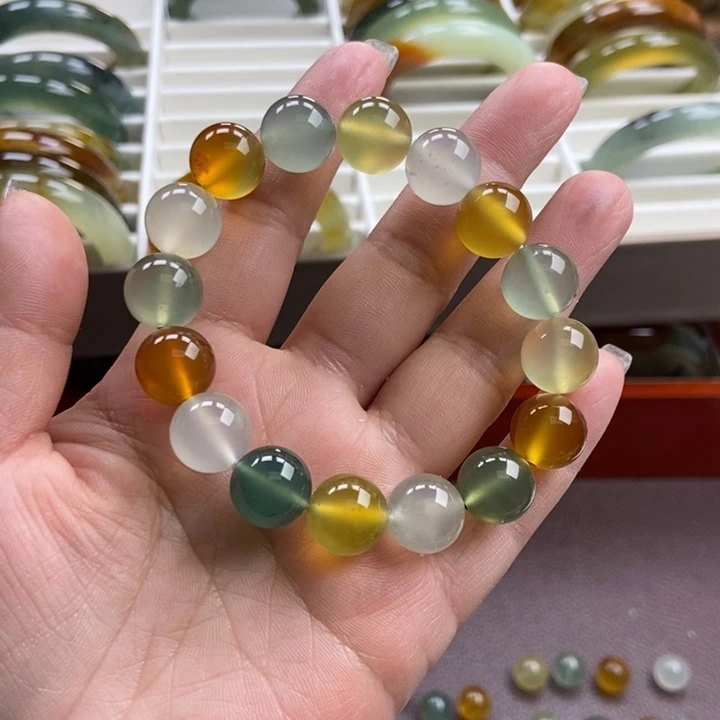 听***梦蛇纹石玉未镶嵌手镯手串挂件