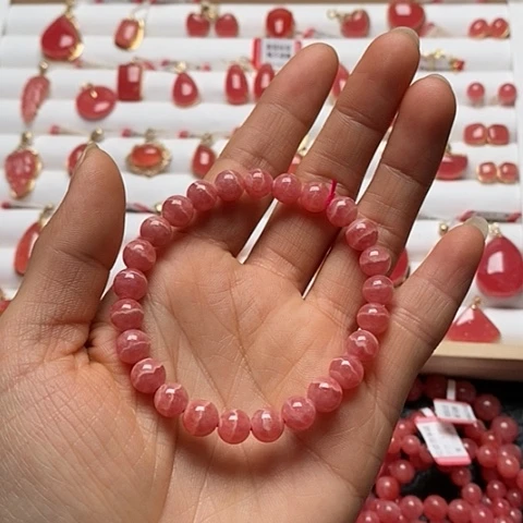 菱锰矿（红纹石）手绳未镶嵌