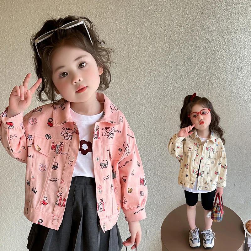 女童牛仔外套春装洋气卡通儿童上衣小女孩宝宝开衫春秋季2025新款