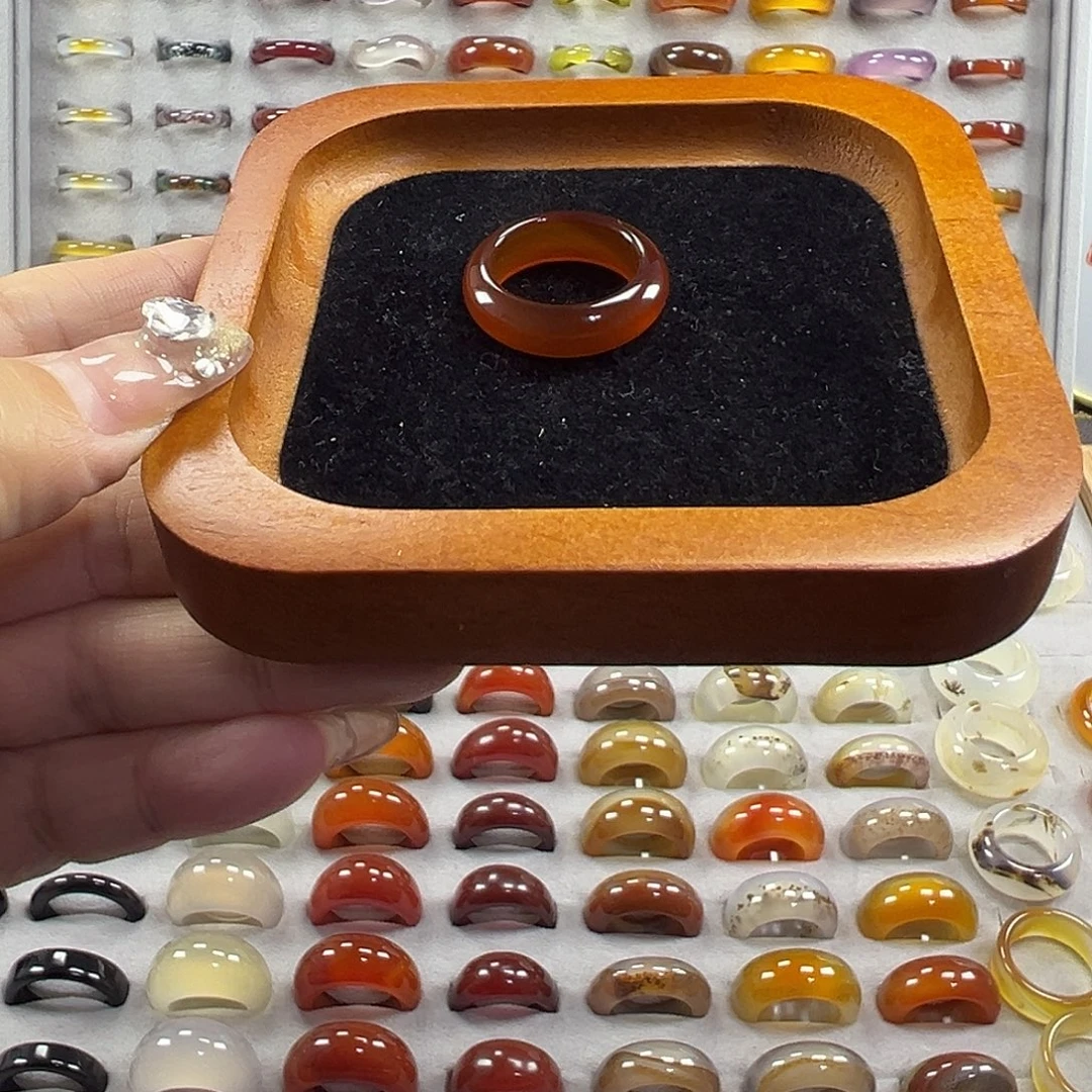 玛瑙/玉髓未镶嵌戒指B11不退换18.1港18