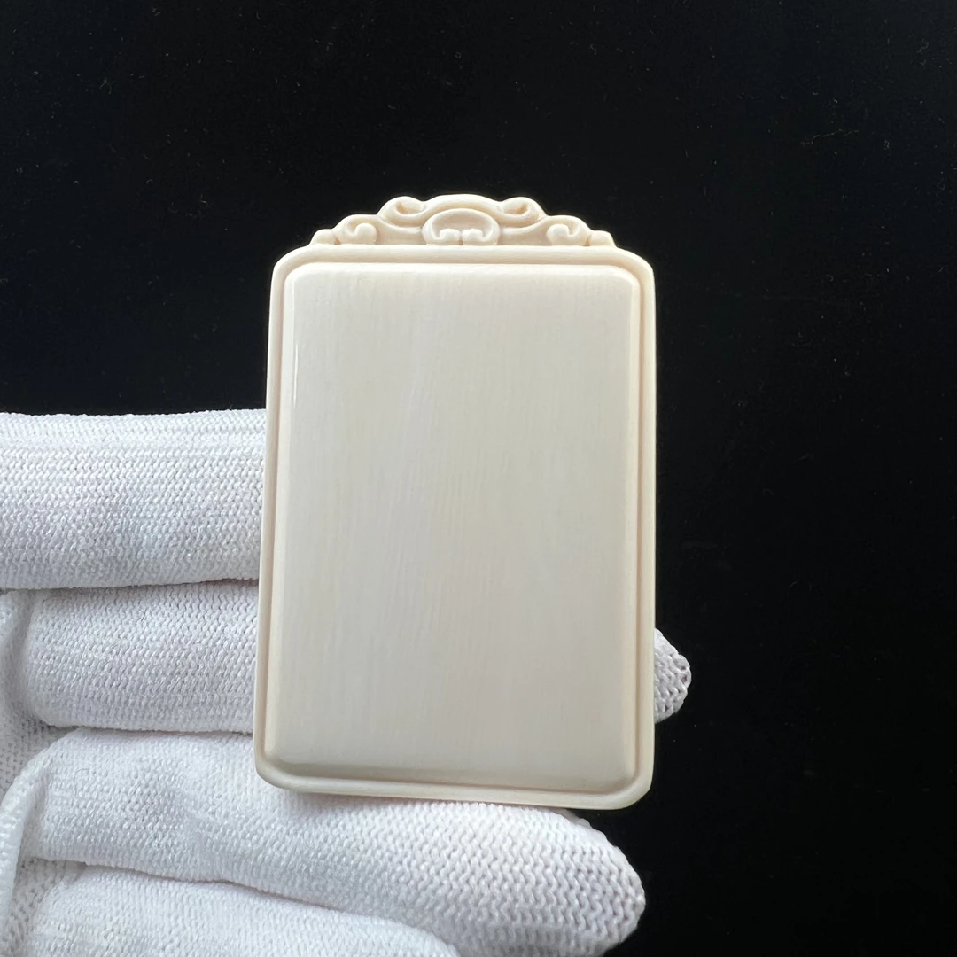 K7809天然猛犸牙 461无事牌雕刻支持鉴定 假一罚四