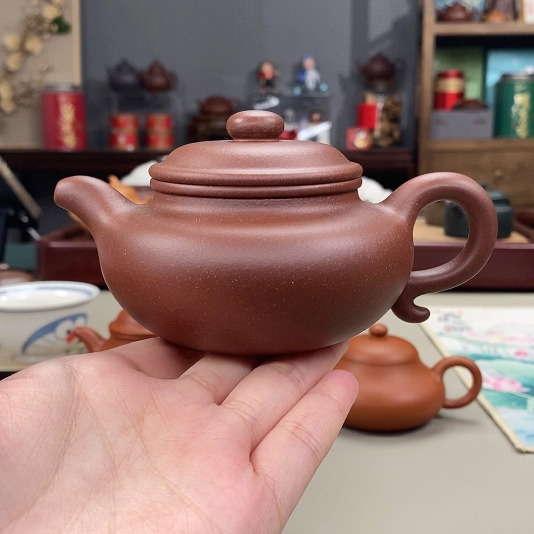 紫砂茶壶四号井紫泥半手仿古190cc