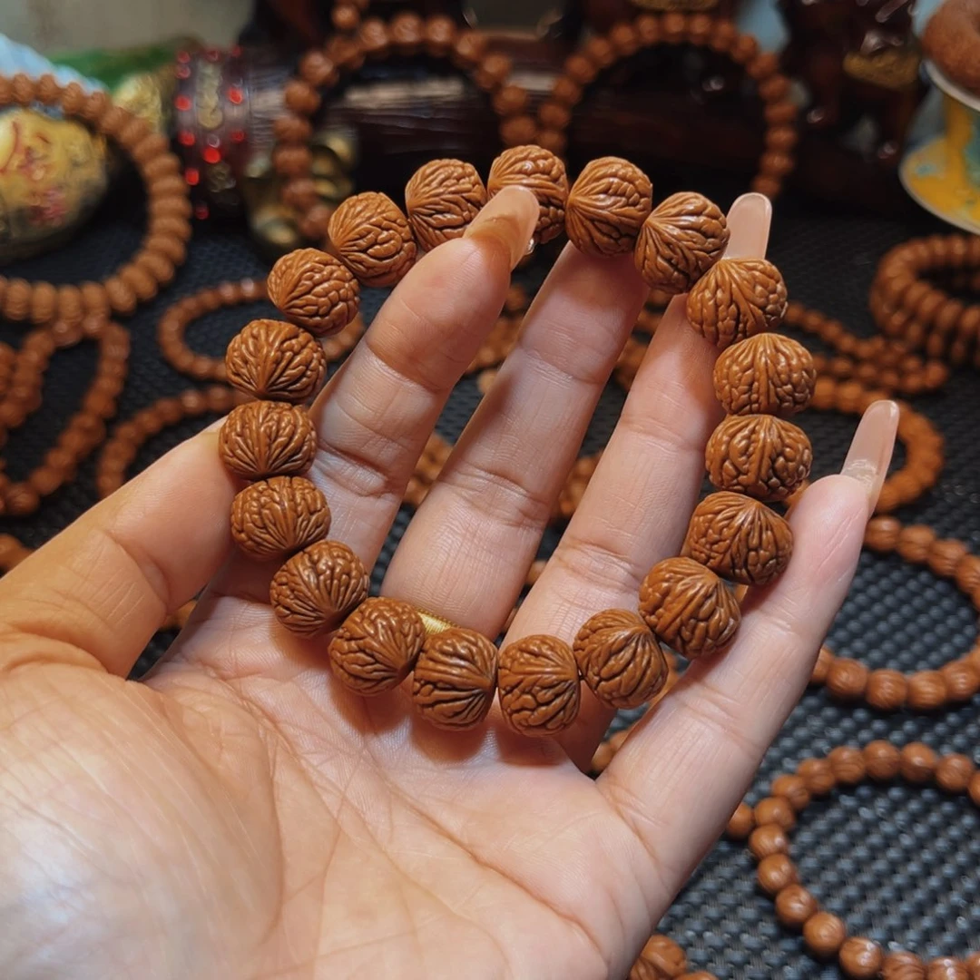 桃核手串15野生籽红皮荔枝