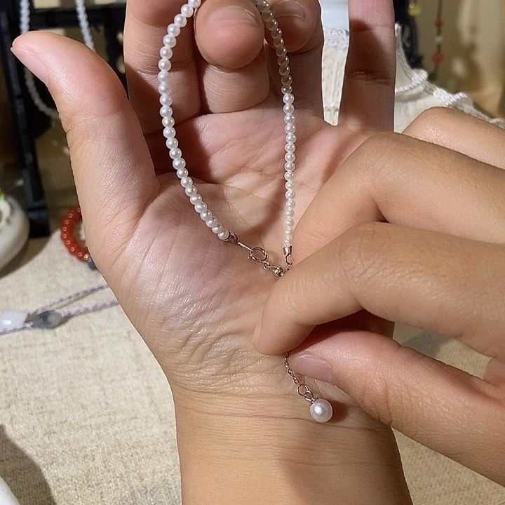 淡水珍珠手绳银S925镶嵌
