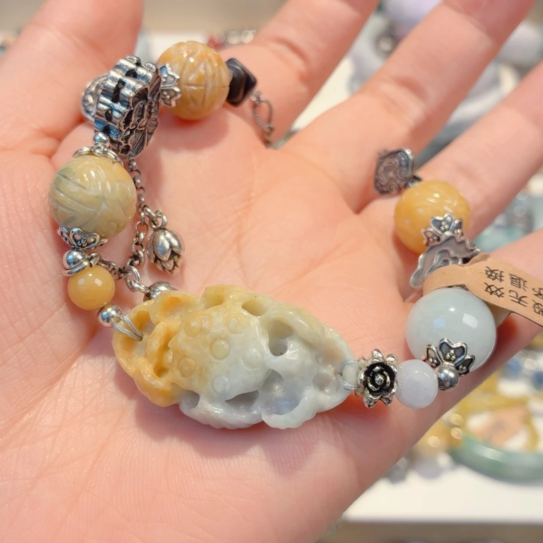 未镶嵌手串翡翠糖*