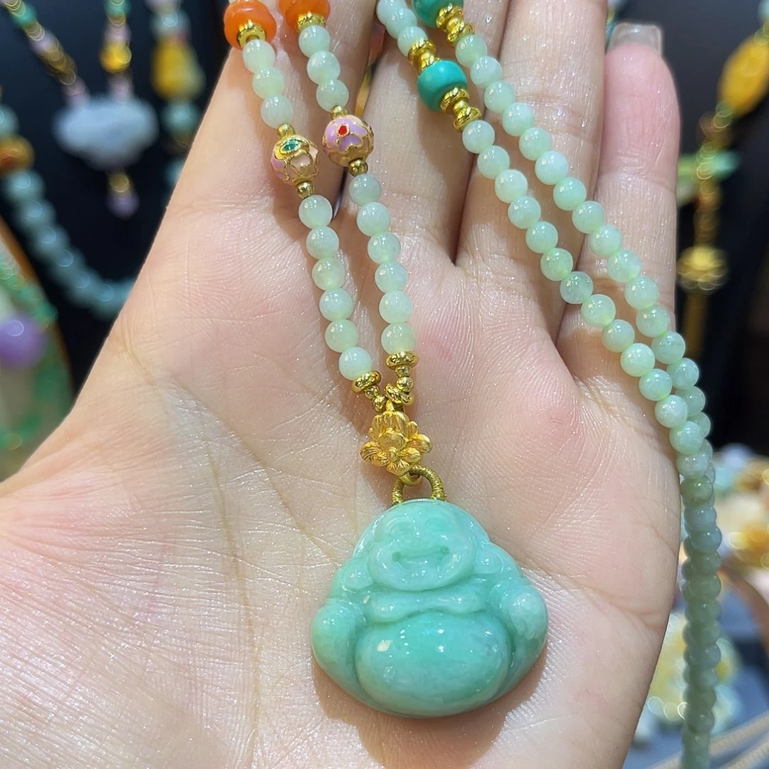 翡翠未镶嵌吊坠(赠链)佛公