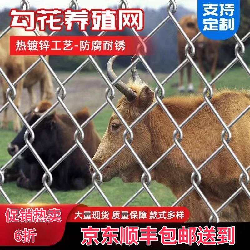 镀锌铁丝网围栏防护网勾花网钢丝网养殖羊牛猪栏网栅栏护栏网菜园