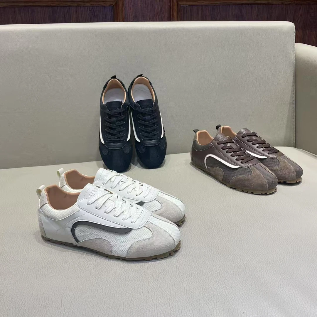 【标准码】早春新款皮布拼接休闲舒适轻便个性国潮男款潮鞋