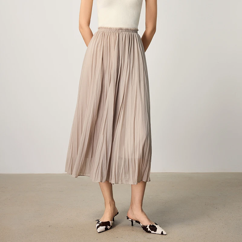 JASON WU25秋季新款随性慵懒不规则压褶半身裙裙子女63JP2508501