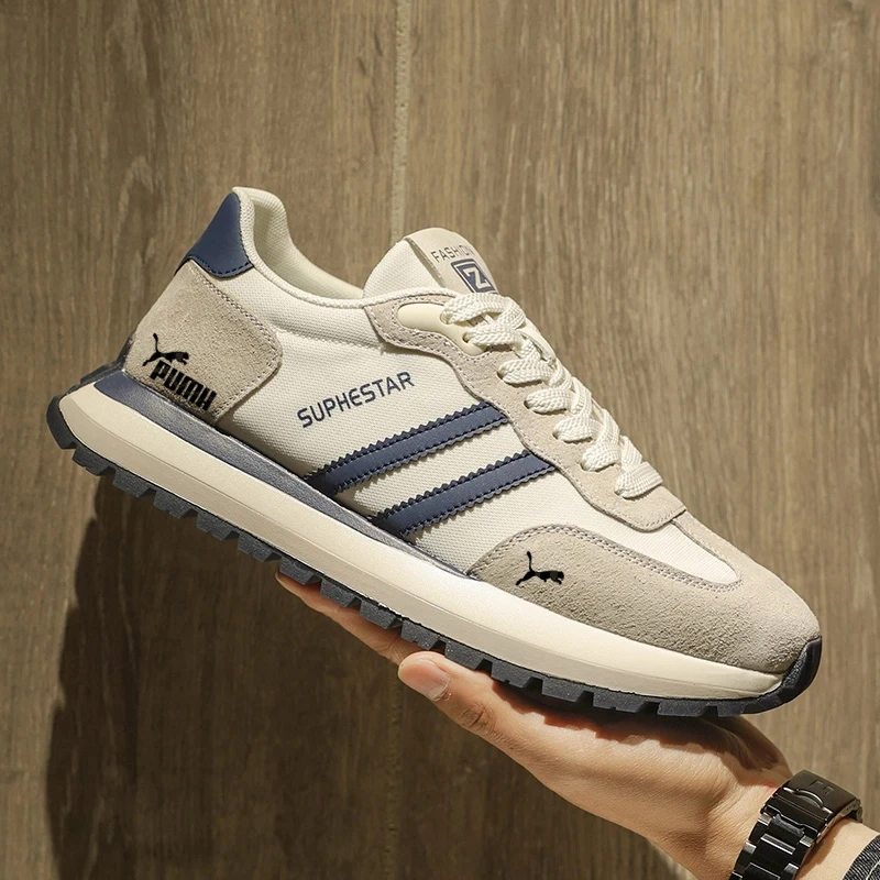 官网正品彪男鞋马2025夏季新款透气帆布休闲运动鞋百搭防滑跑步鞋