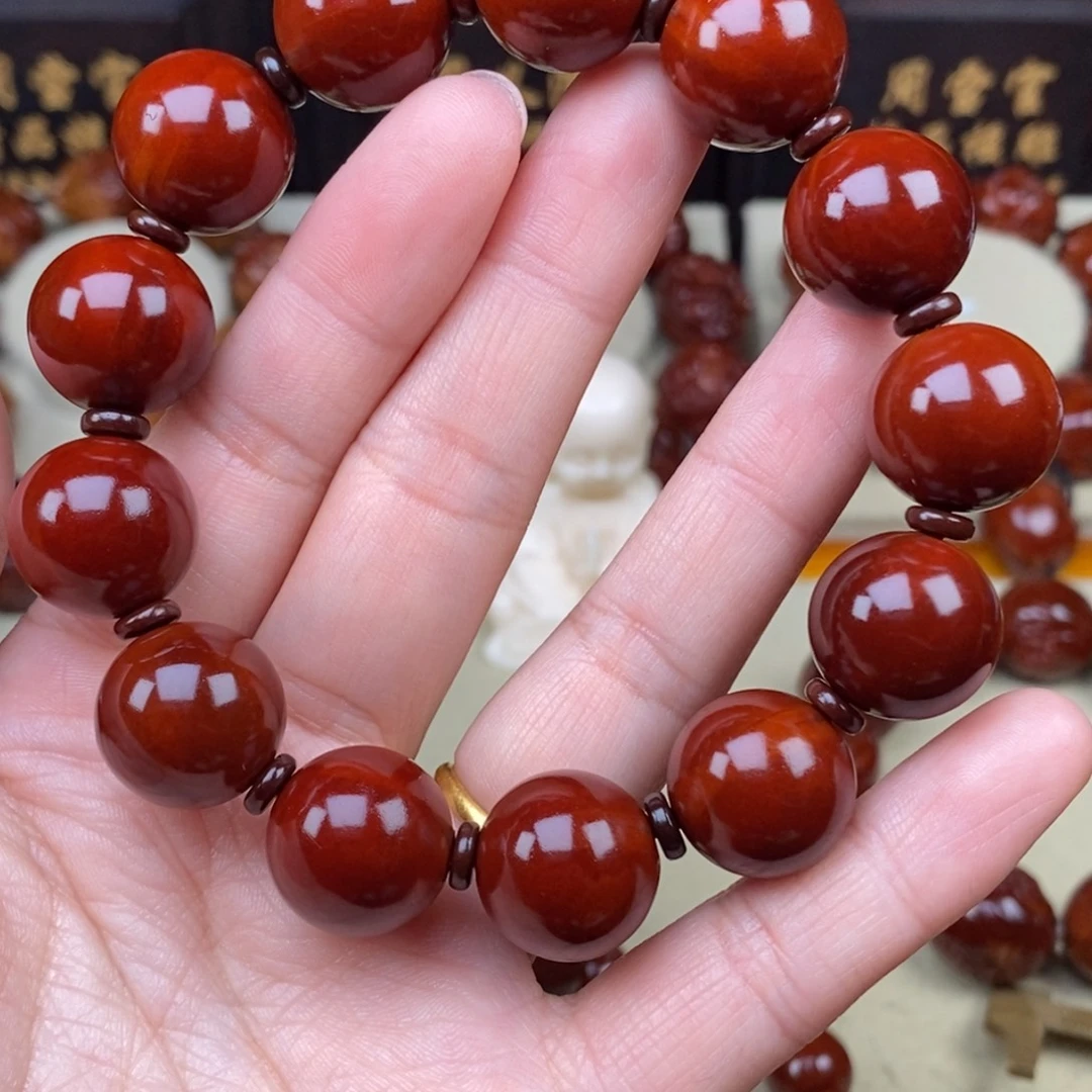 爱***调吊坠橄榄核正圆光珠
