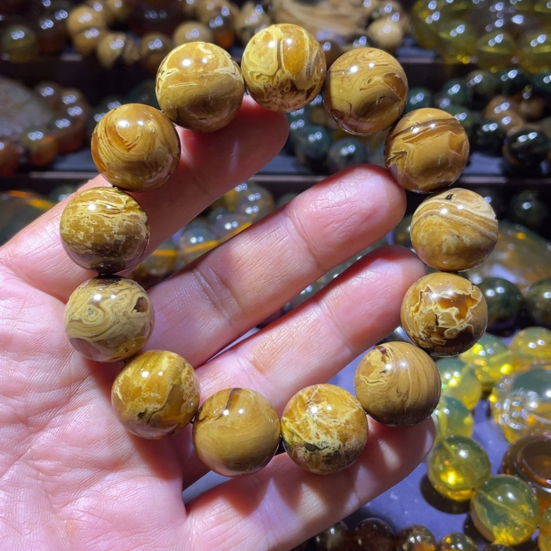 琥珀未镶嵌手链天然