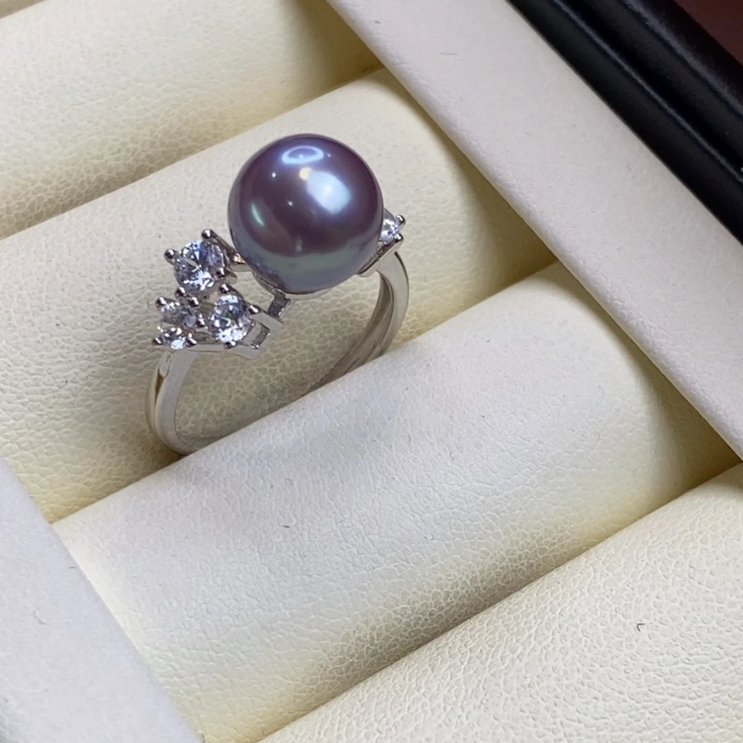 戒指银S925镶嵌淡水珍珠特价微瑕