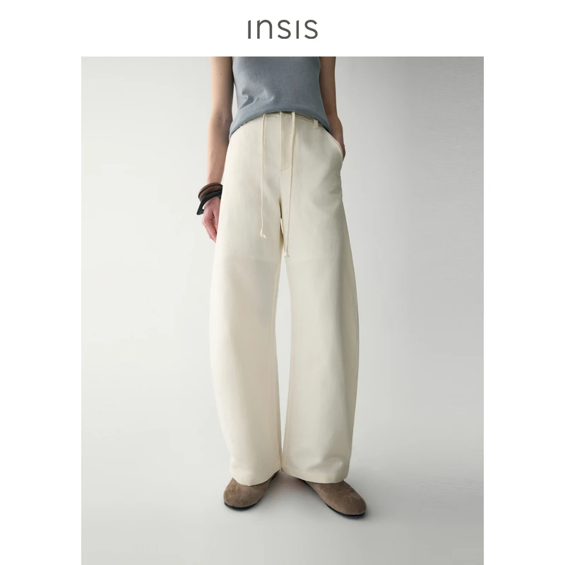 INSIS FEMME腰头抽绳休闲弧形裤FN25112301