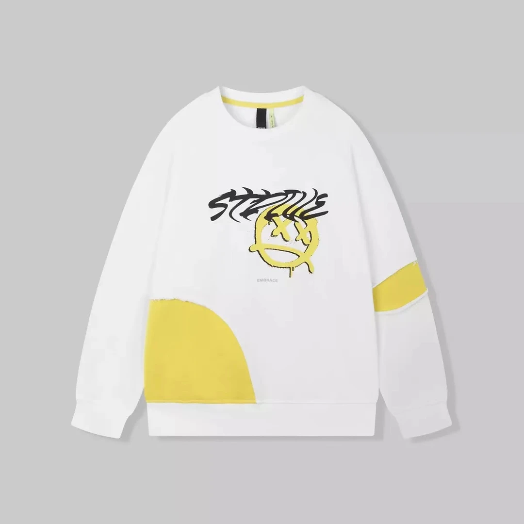 男女同款，潮牌圆领图案印花洋气款式套头卫衣4085