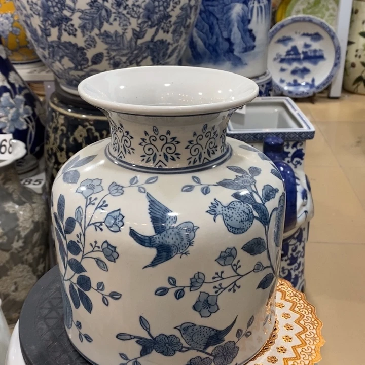 【闪购商品】摆件每***嘛青花瓷陶瓷花瓶摆件
