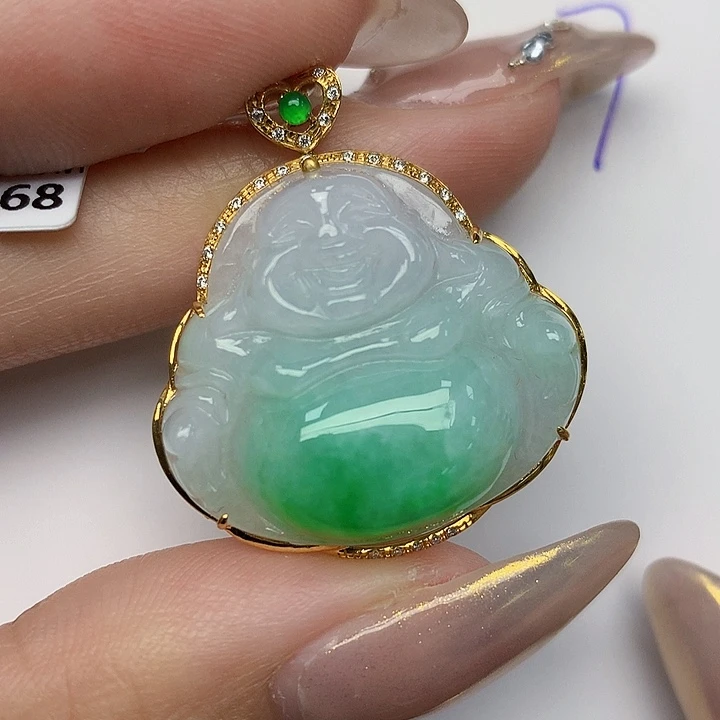 翡翠颈饰18K金镶嵌翡翠