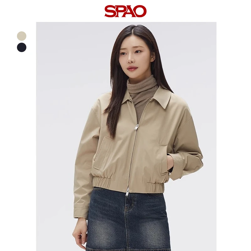 【商场同款新品】SPAO韩国同款2025年春季女士通勤基础百搭休闲外套