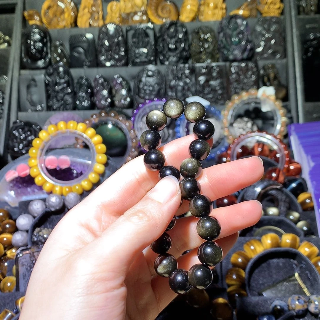 黑曜岩手链未镶嵌木*心