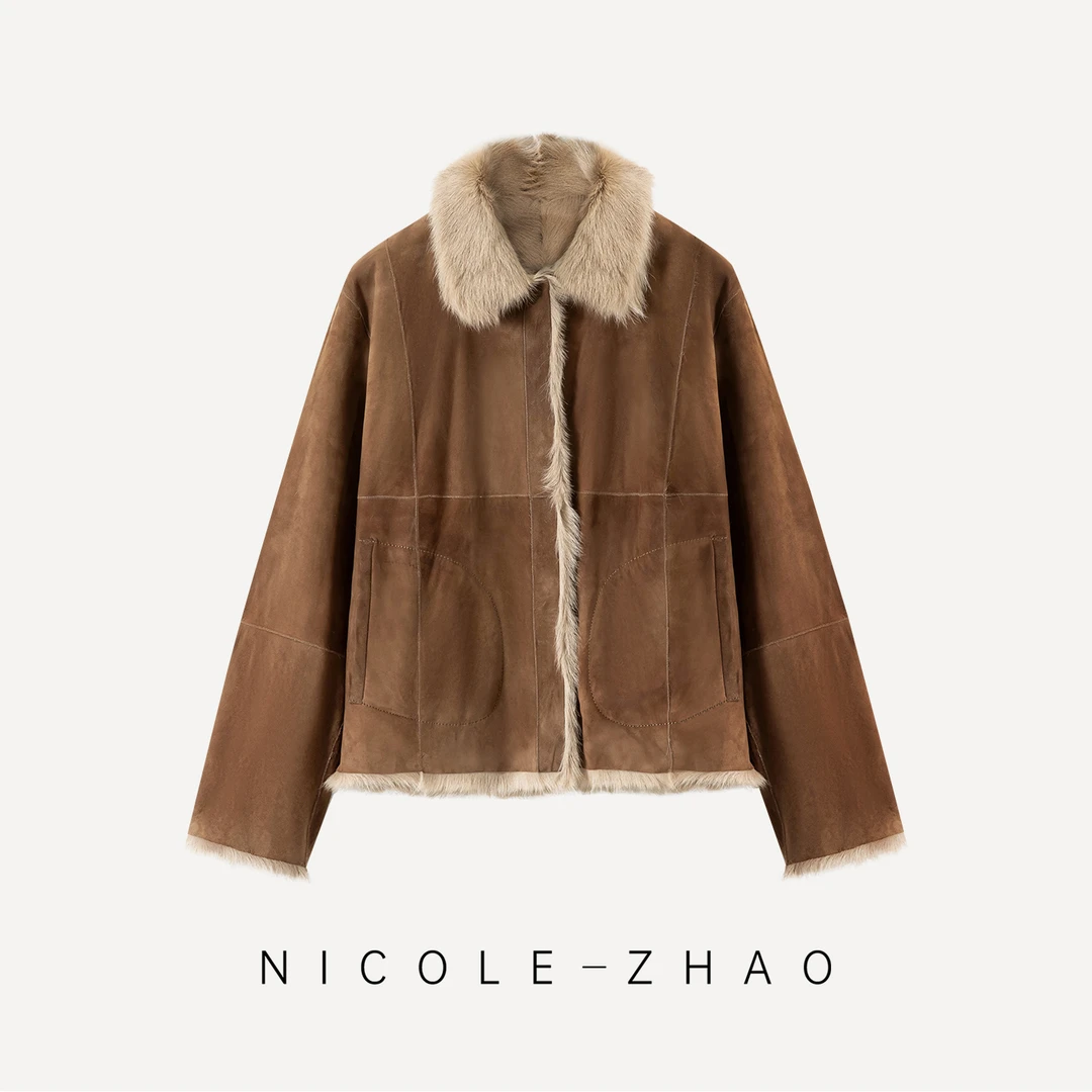 工厂直出！【贵姐NICOLE】山羊皮高端定制时尚皮毛一体5NWP064