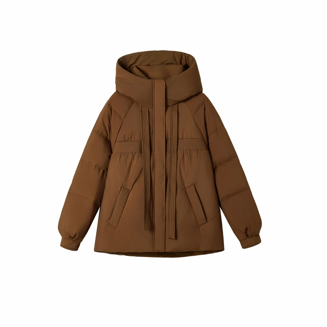 新款冬季时尚小众飘带设计感气质百搭羽绒服