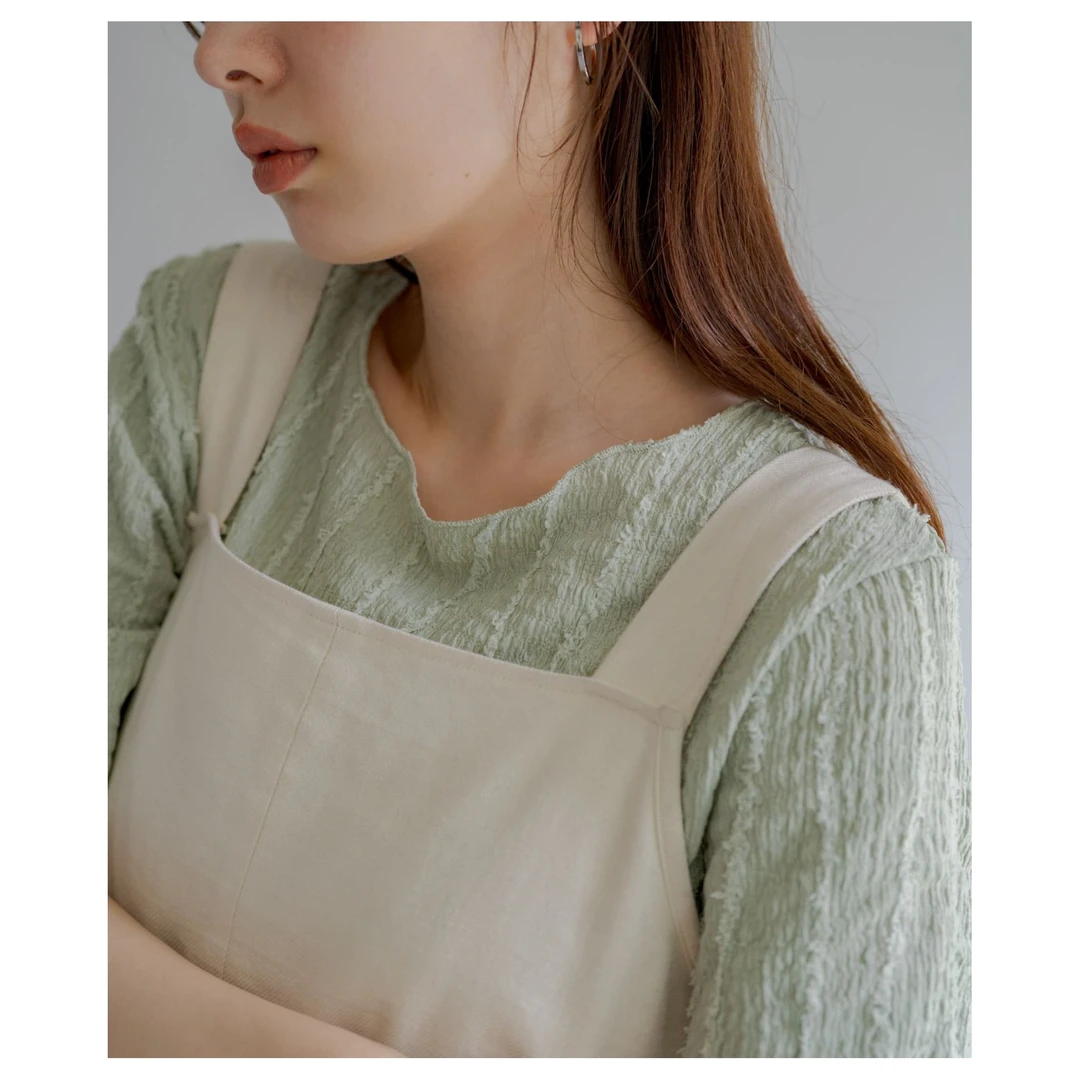 【DD外贸】日系品牌 夏季新款 K 毛边拼接立体纹理感简约百搭上衣