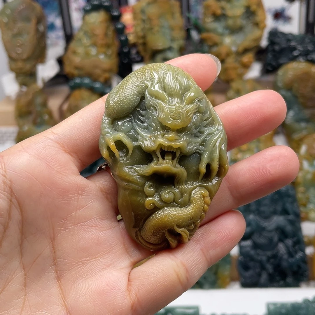 翡翠未镶嵌颈饰天然翡翠a货龙