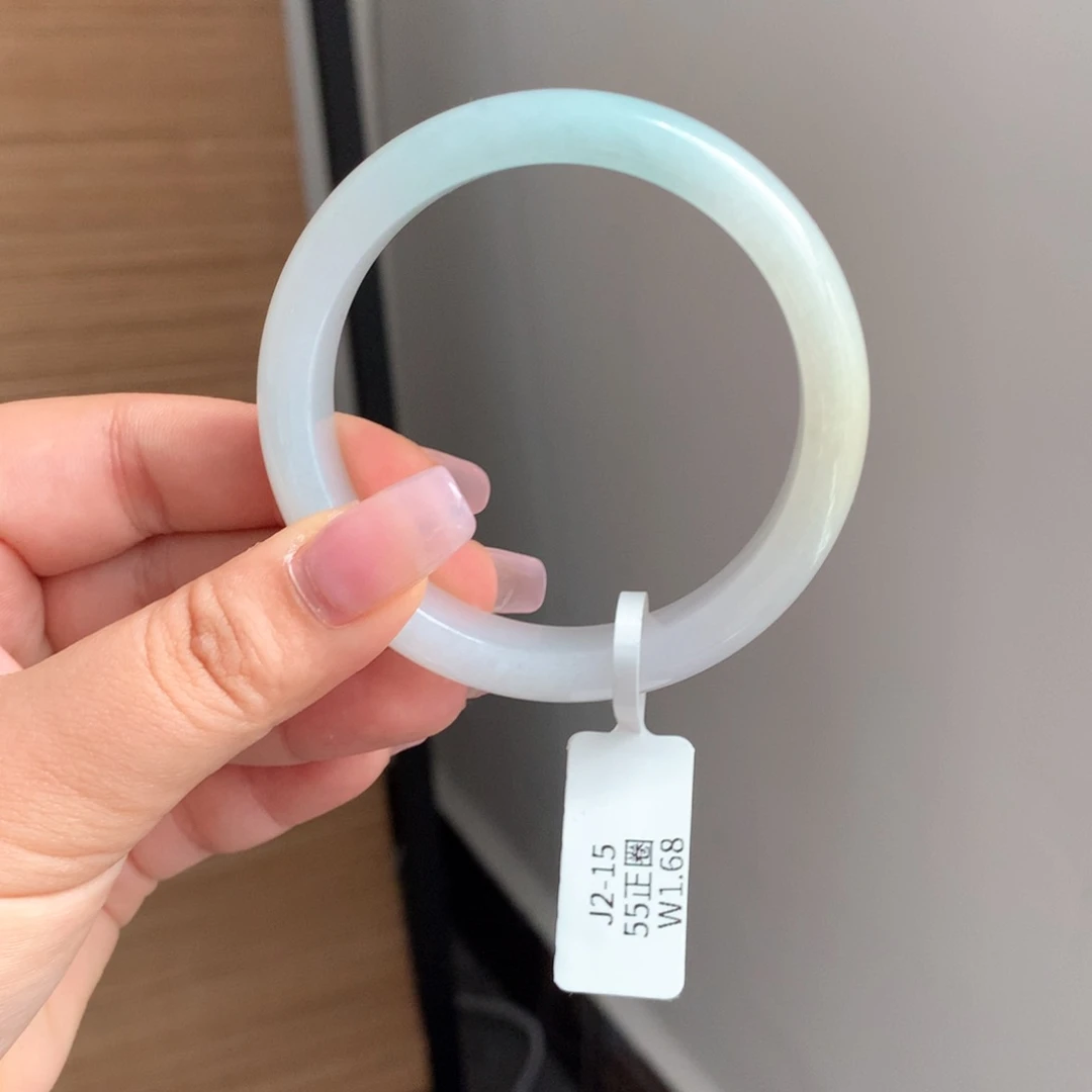 翡翠手镯未镶嵌21 55马卡龙色系正圈