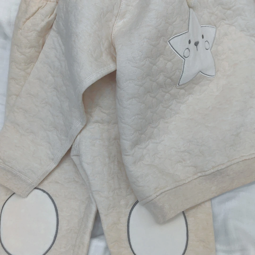 棉叠子婴儿保暖套装纯棉秋冬衣服加厚内秋衣秋裤儿童