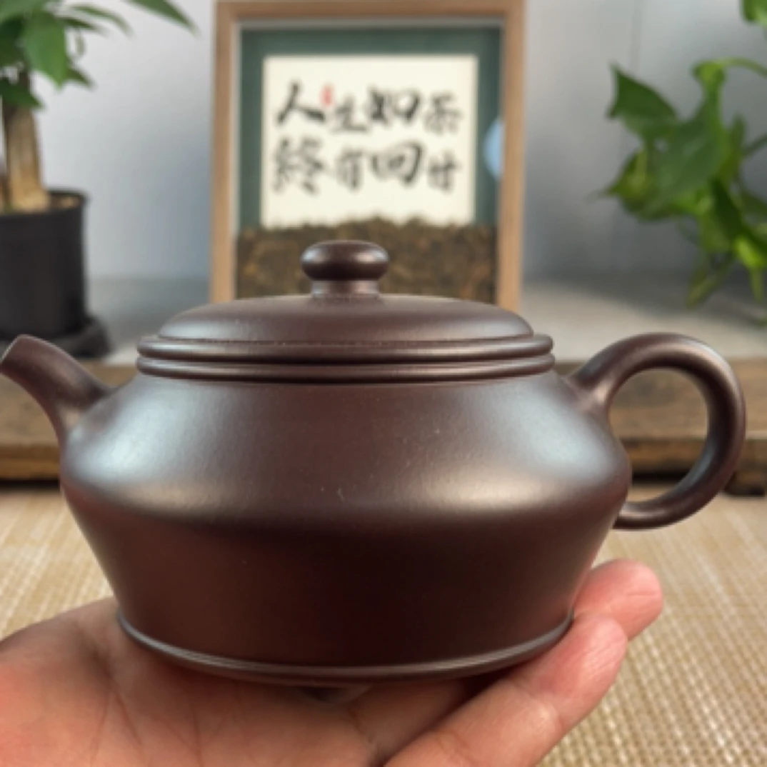 宜兴原矿紫砂壶老紫泥曼殊240CC