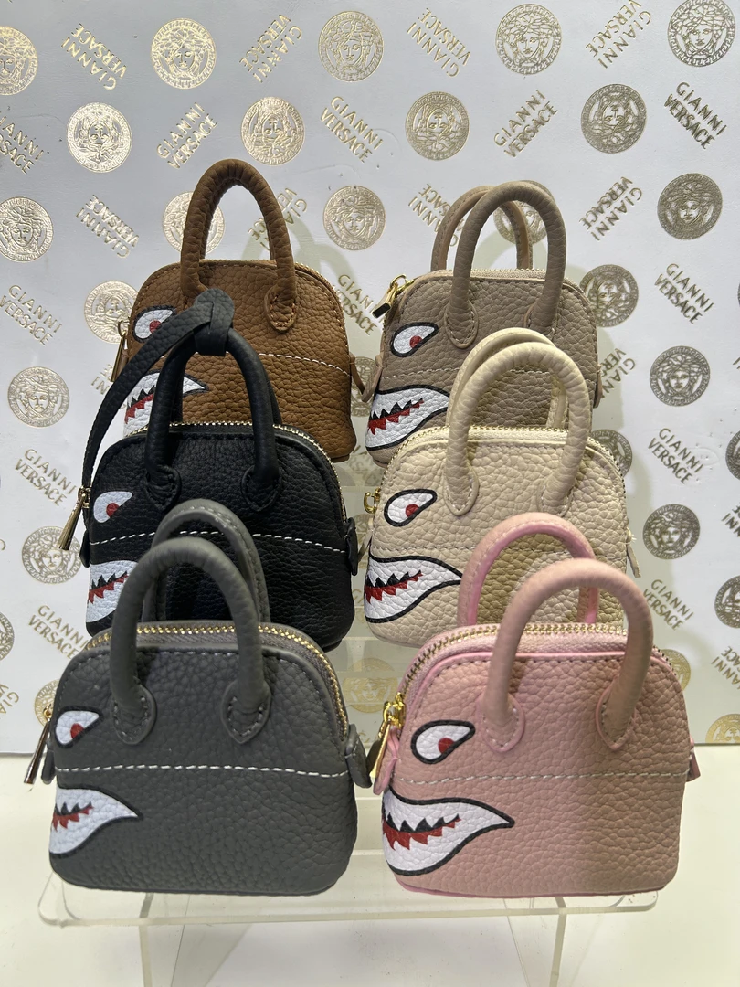 迷你真皮鲨鱼包耳机口红包