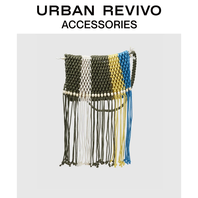 【都市假日】URBAN REVIVO2025春季新款女士绳编斜挎包UAYB50046