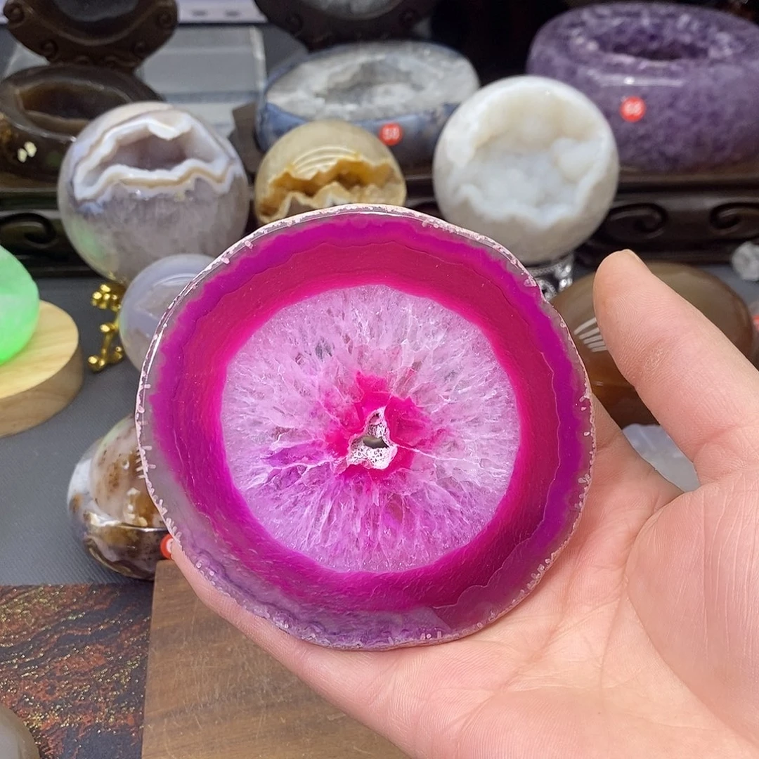 紫晶摆件未镶嵌玛瑙片