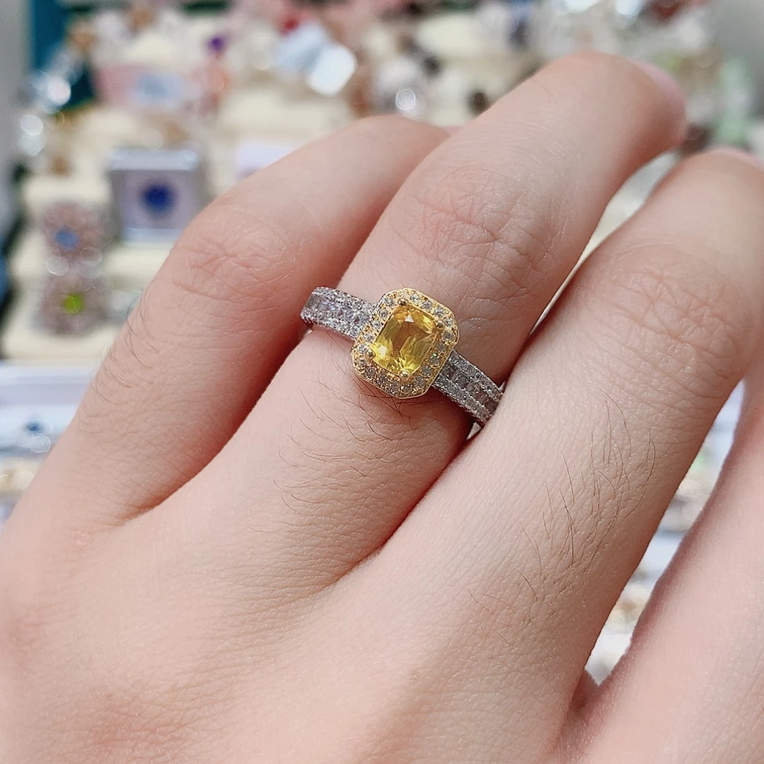 蓝宝石戒指银S925镶嵌