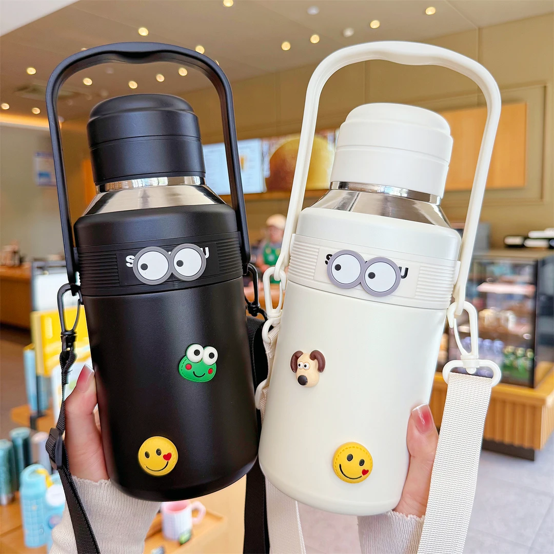 网红大容量简约带盖保温杯男女生户外泡茶水杯办公室316运动水壶