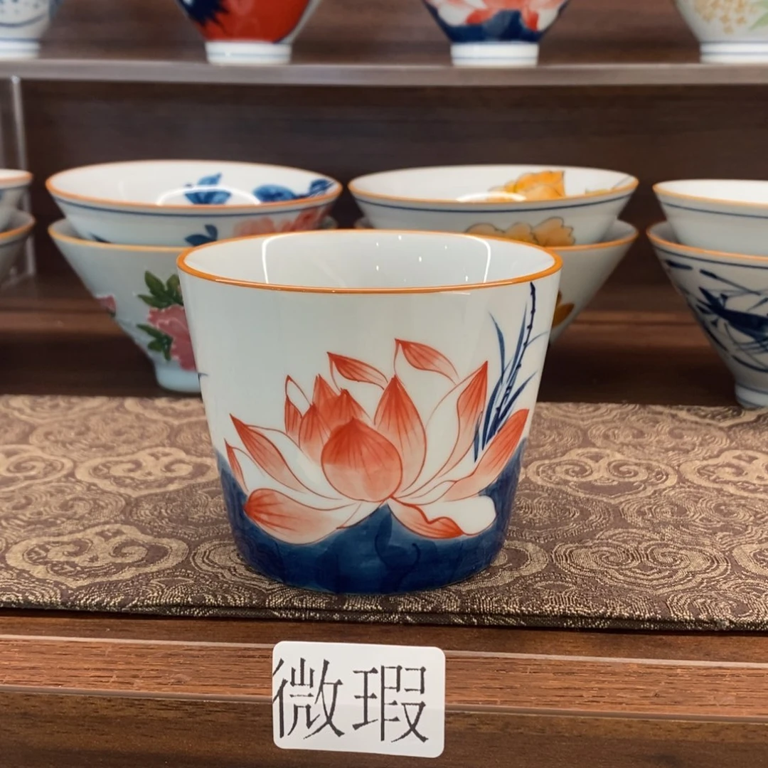 釉下彩老陶泥手工绘制