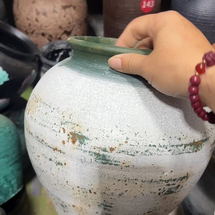 仿古做旧灰坛子高23口14