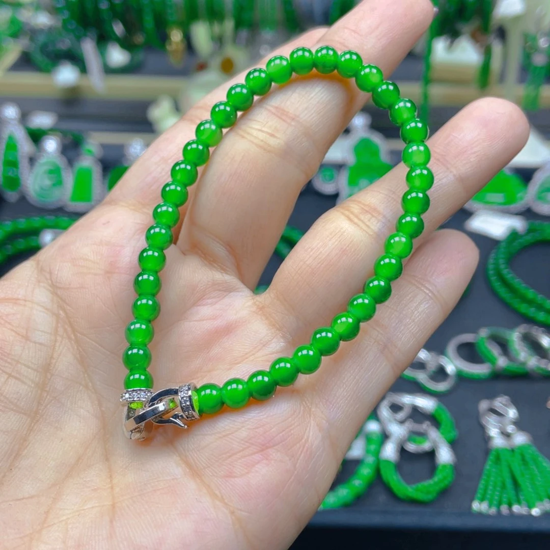 未镶嵌手链翡翠黄阳绿5