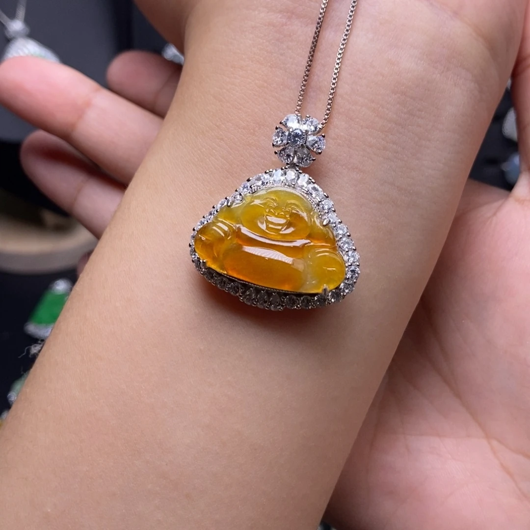 翡翠银S925镶嵌吊坠(赠链)