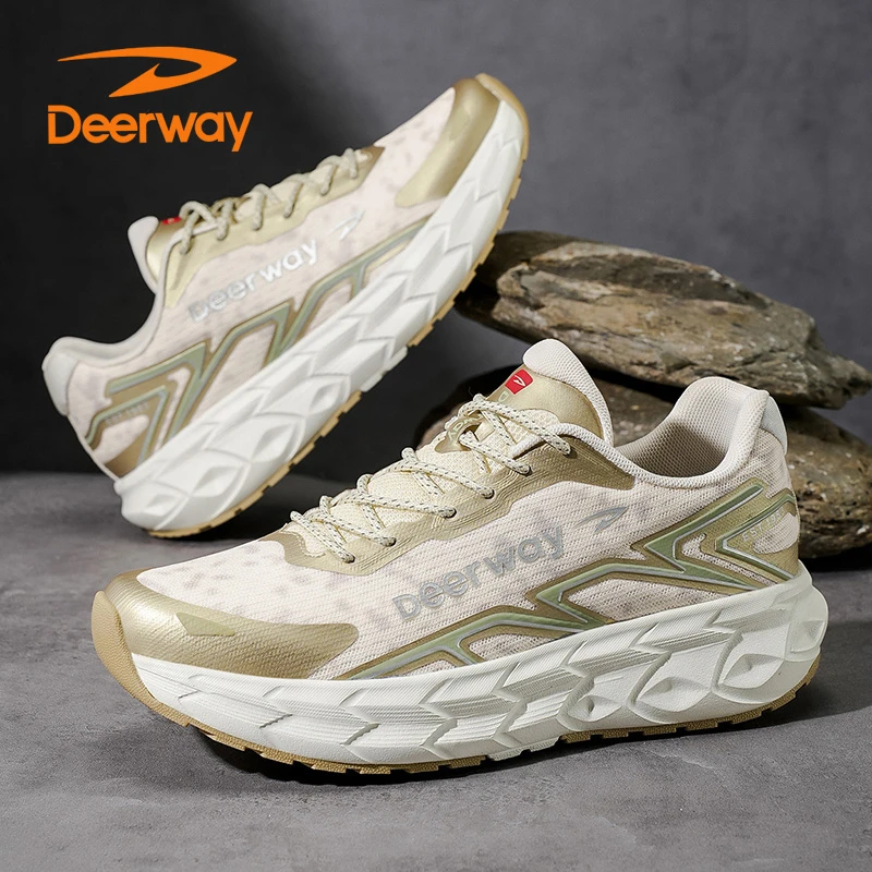 Deerway/德尔惠网面减震情侣轻便户外登山时尚跑步鞋耐磨百搭休闲