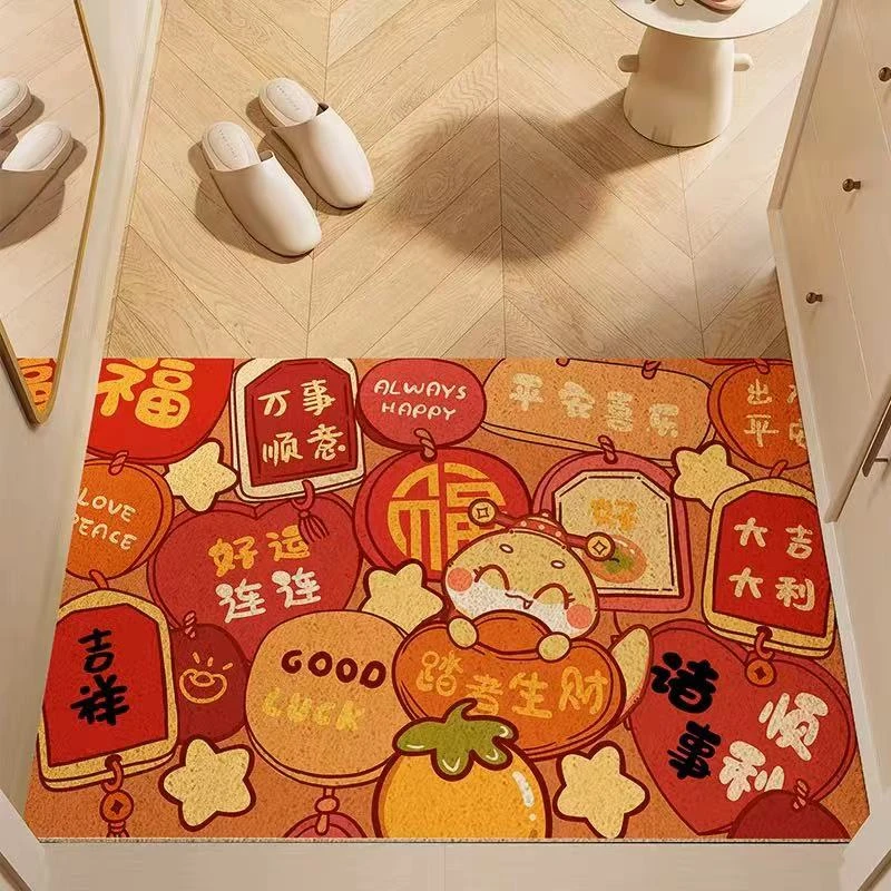 地垫蛇年入户门地垫许愿牌1-50*80cm(丝圈)