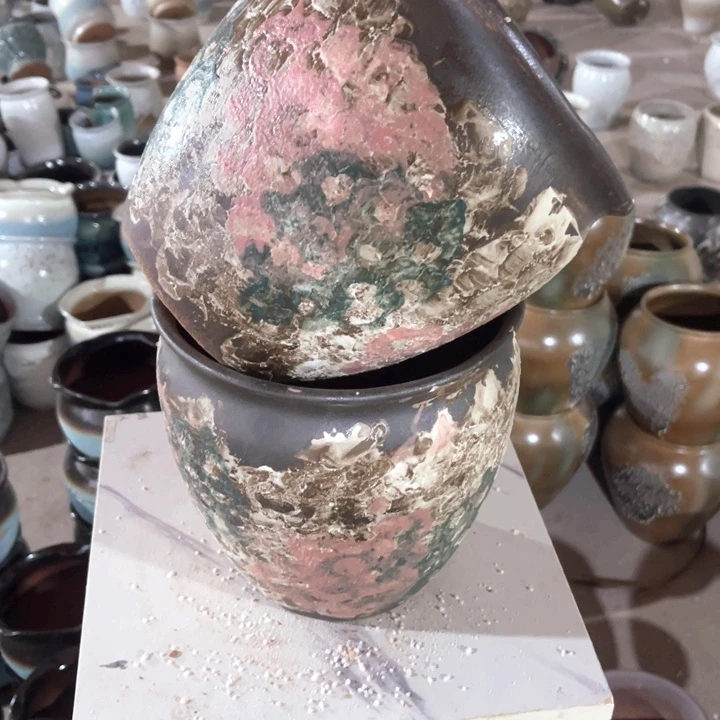 紫砂花盆口径20高度20两只正品