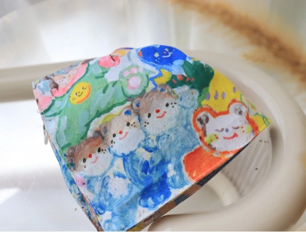 抽象派涂鸦油画风方巾发饰女